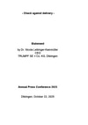Speech at the 2025 press conference on financial statements