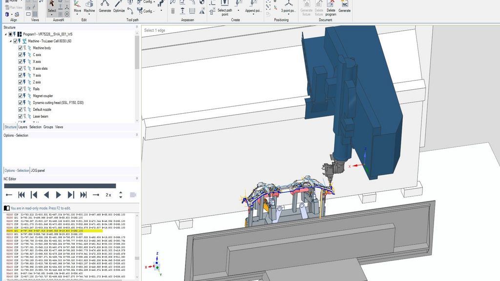 Software multitalento TruTops Cell V1 Cut de TRUMPF