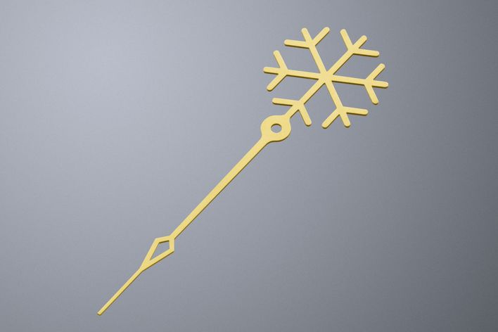 Aguja cortada por láser de un reloj de pulsera