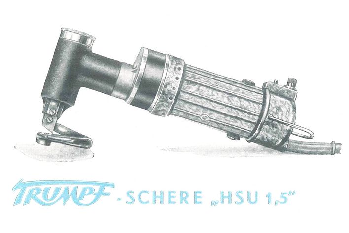 historical picture of a hand-guided machine from TRUMPF