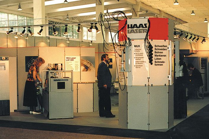 historical picture of Haas Laser at a trade show