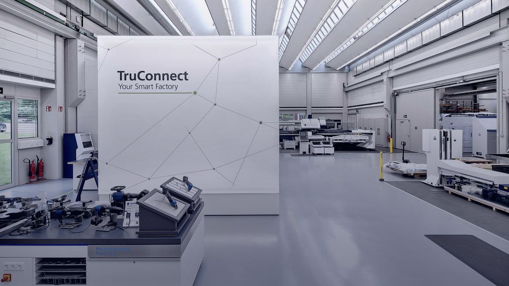 TRUMPF show room in Ditzingen with TruConnect banner
