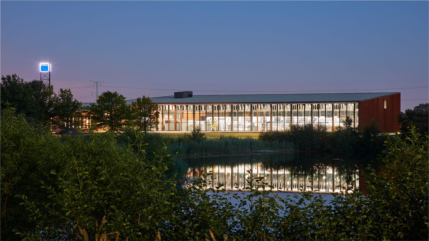 Smart Factory in Chicago at night