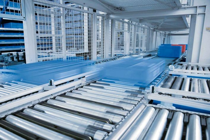 Centre logistique de Ditzingen, convoyeurs à bande