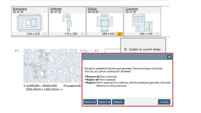 TruTops Boost V13, sheet program