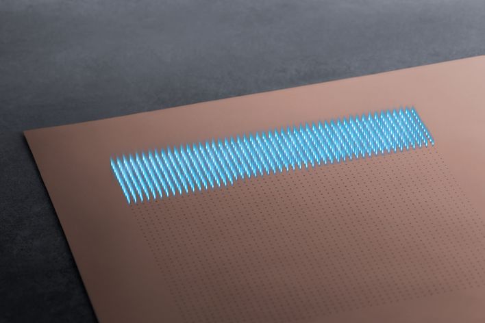 Laser drilling a printed circuit board with a laser of the TruMicro Series 5000.