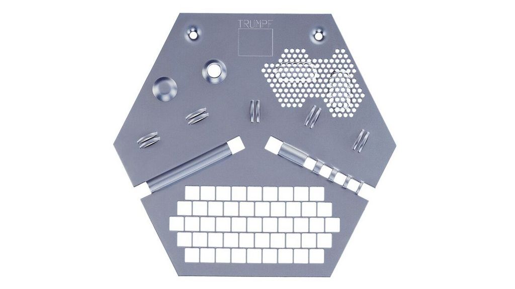 Detail view of a punched metal part
