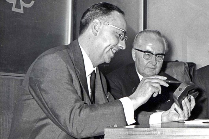 Historical picture of Berthold Leibinger and Christian Trumpf