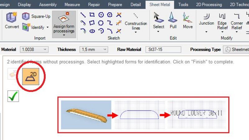 TruTops Boost V13, 2D form recognition