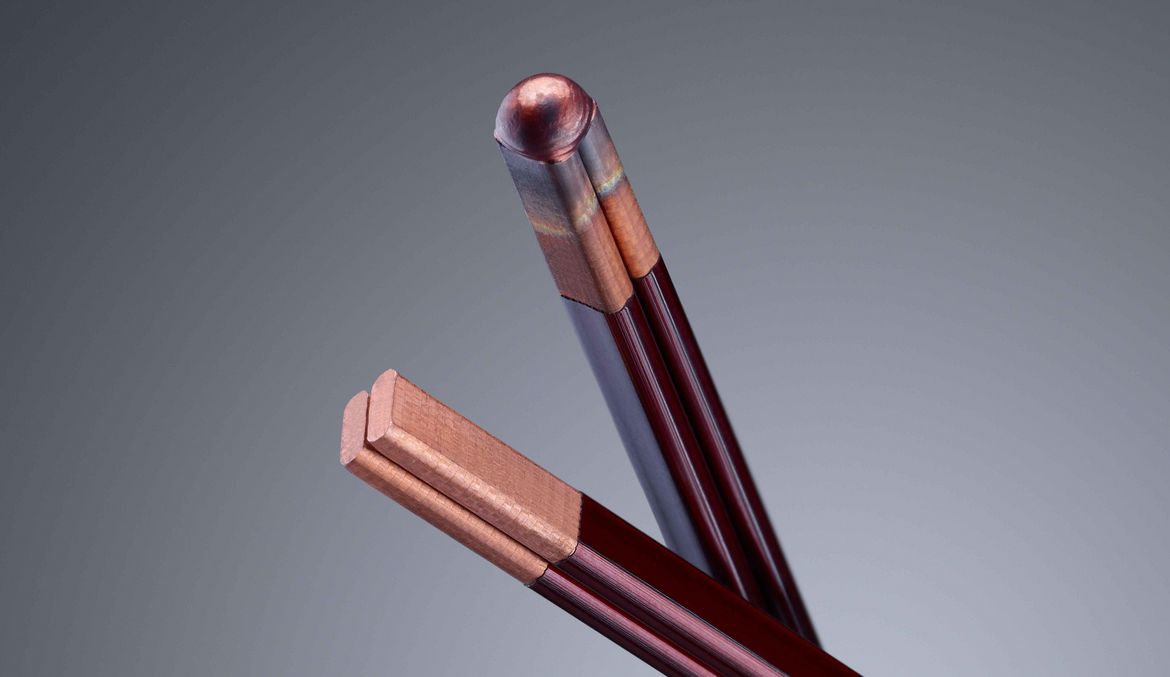 Hairpin stripping of copper chamfers, application example