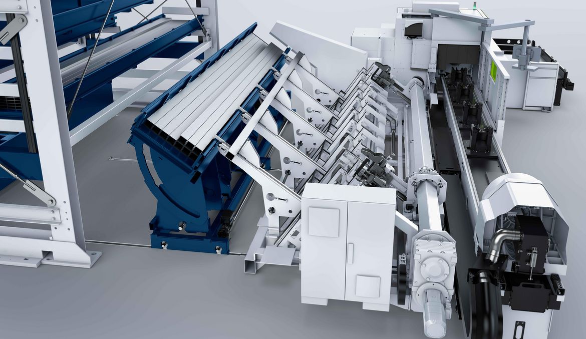 Tube storage system with the TruLaser Tube 7000 fiber