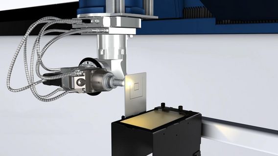 Dispositif de découpe de tôles de test et de réajustage de la TruLaser Cell 8030