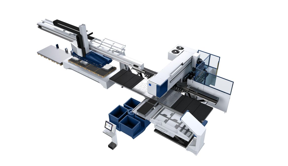TruPunch 5000 con SheetMaster, SortMaster Box, GripMaster y ToolMaster Linear