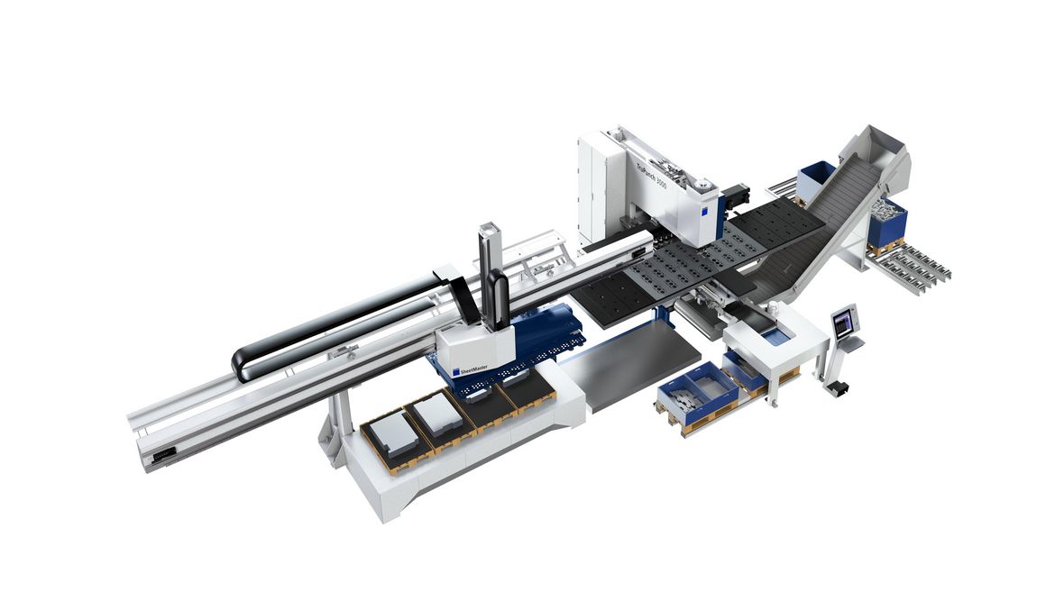 TruPunch 3000 with SheetMaster, SortMaster Box Linear, and DisposeMaster