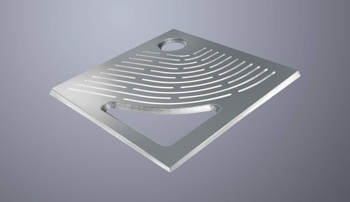 TruLaser 3000シリーズBevel Cut Editionで切断したステンレスサンプルパーツ