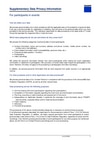 Supplementary data privacy information for participants in events